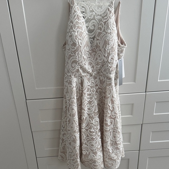 Elegant Lace Sleeveless Dress - Cream - Picture 1 of 7